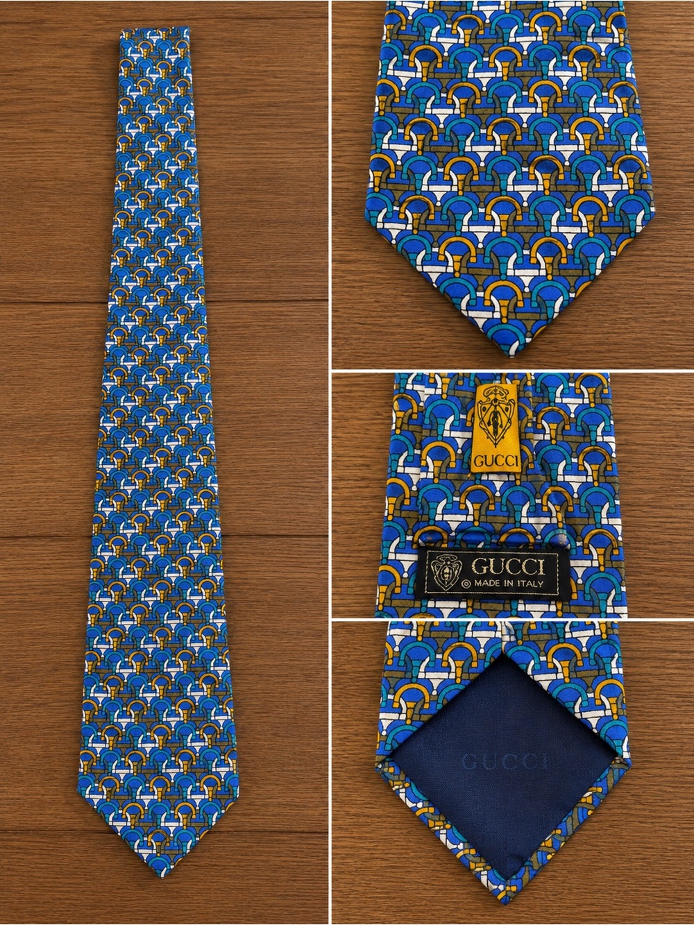 Gucci Made in Italy Silk Tie – Geometric Pattern